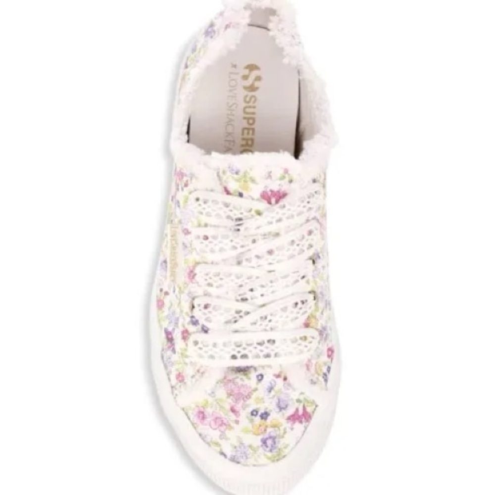 Love Shack Fancy X SUPERGA Flowers Friday Sneakers with Box Pass Frt Pink 8.5